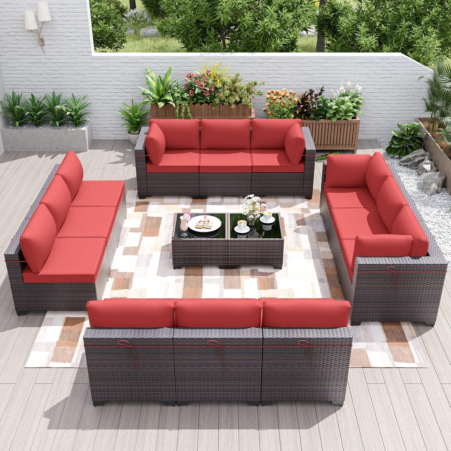 Kurapika 14 Pieces Patio Furniture Set for Outdoor Comfort