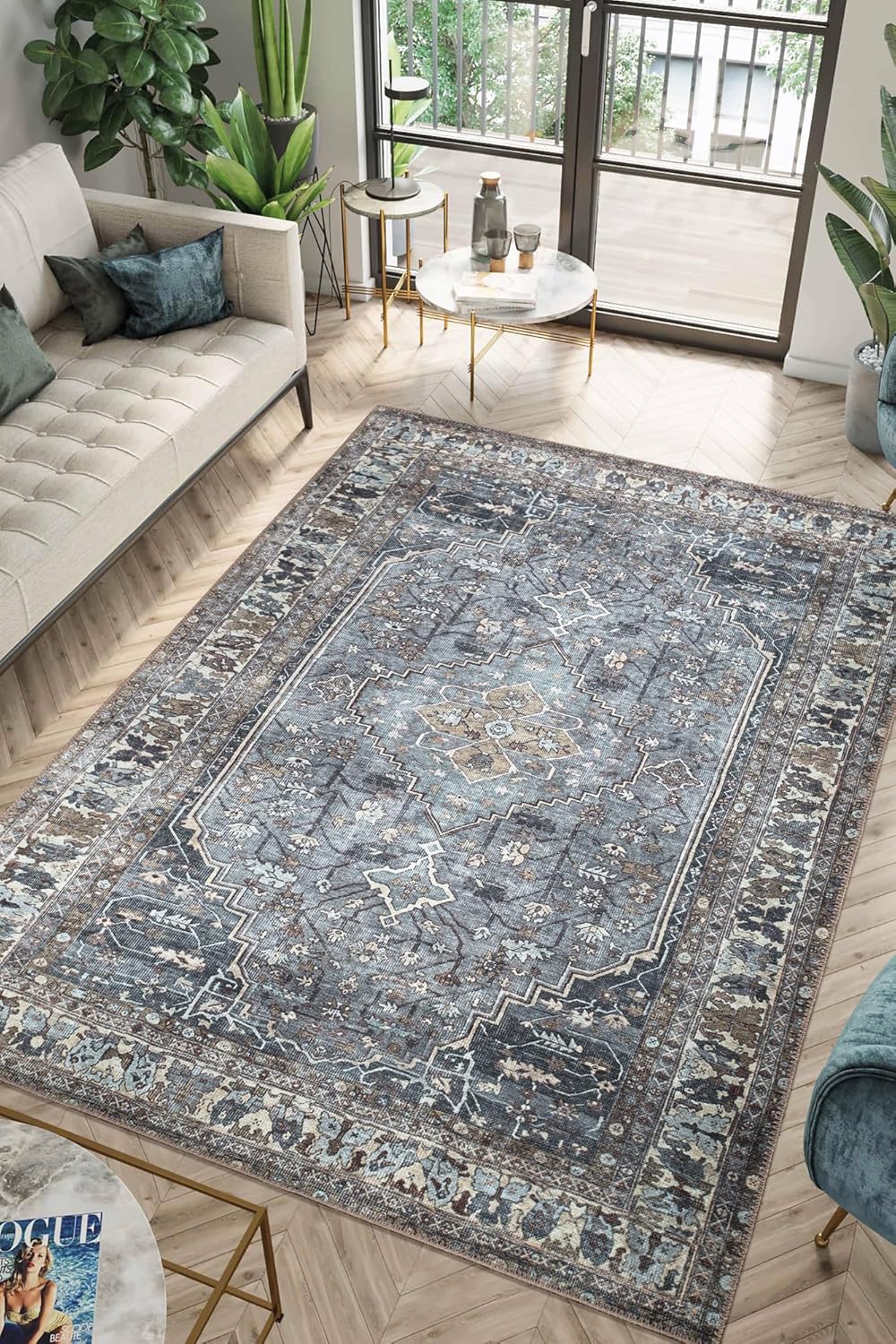 Keen Home Design 9x12 Rug - Vintage Machine Washable Area Rug