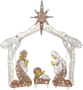 Pre-lit Crystal Holy Family Nativity - 4.5 ft Outdoor Display
