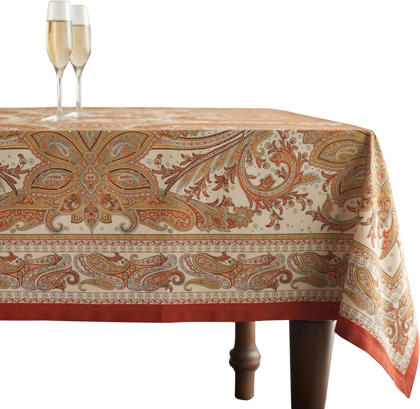 Kashmir Paisley Table Cloth Rectangle 100% Cotton 60 x 90 in