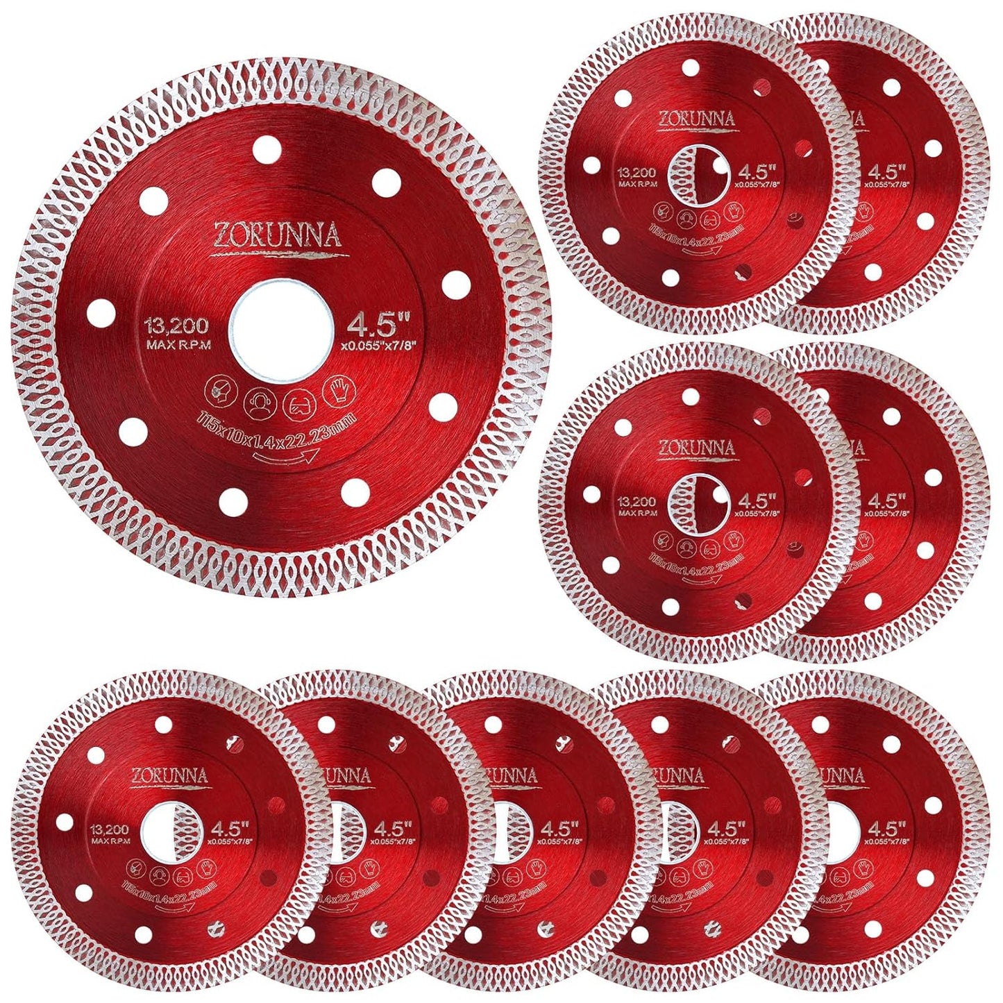 10Pcs Diamond Saw Blades for Angle Grinder - Precision Cutting