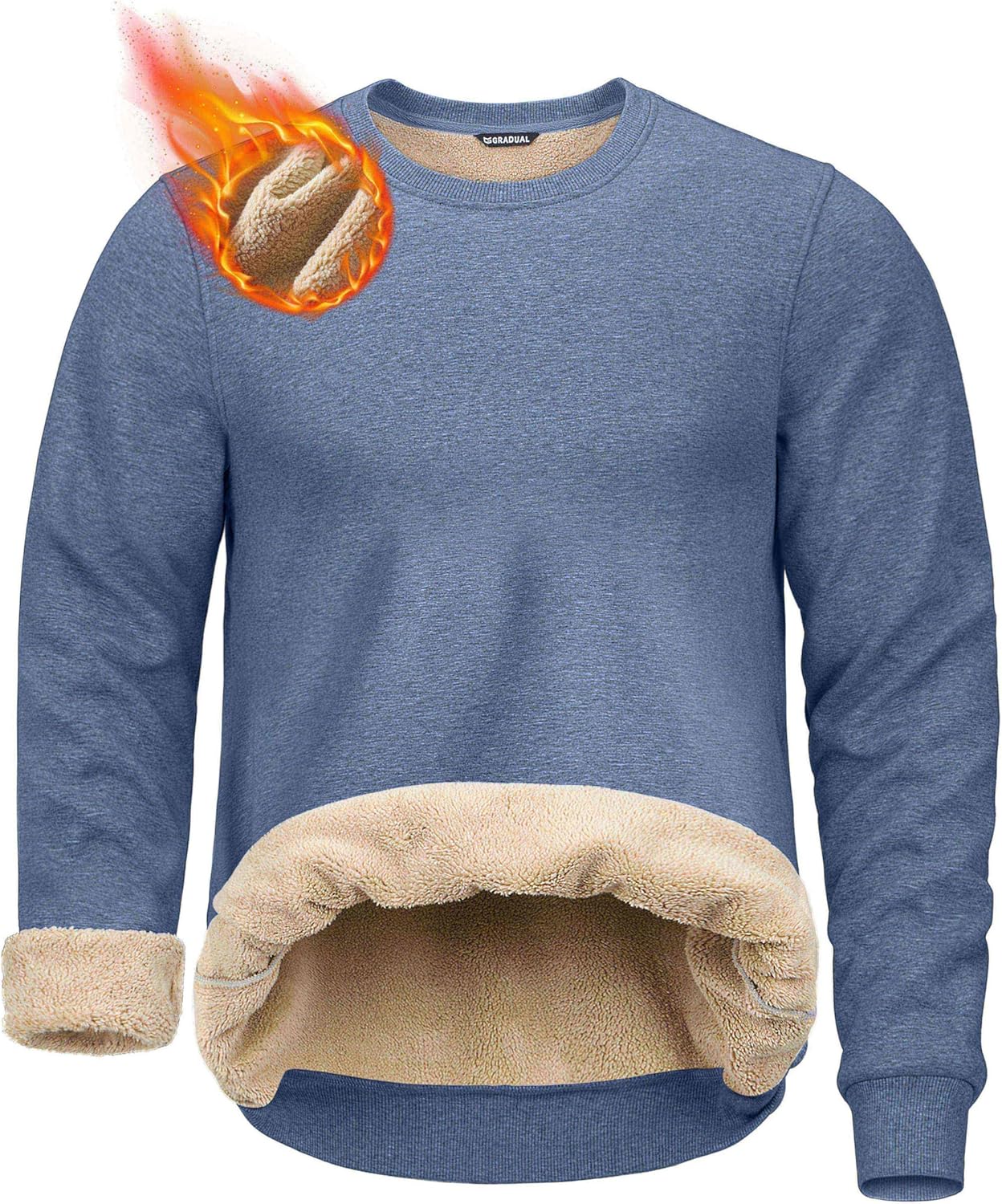 G Gradual Sherpa Lined Sweatshirts for Men - Warm Fleece Crewneck