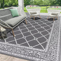 Outdoor Rug 8x10 Reversible Plastic Straw Patio Mat - Waterproof HEBE
