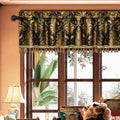 Luxury Damask Jacquard Valance with Tassels - Halloween Decor