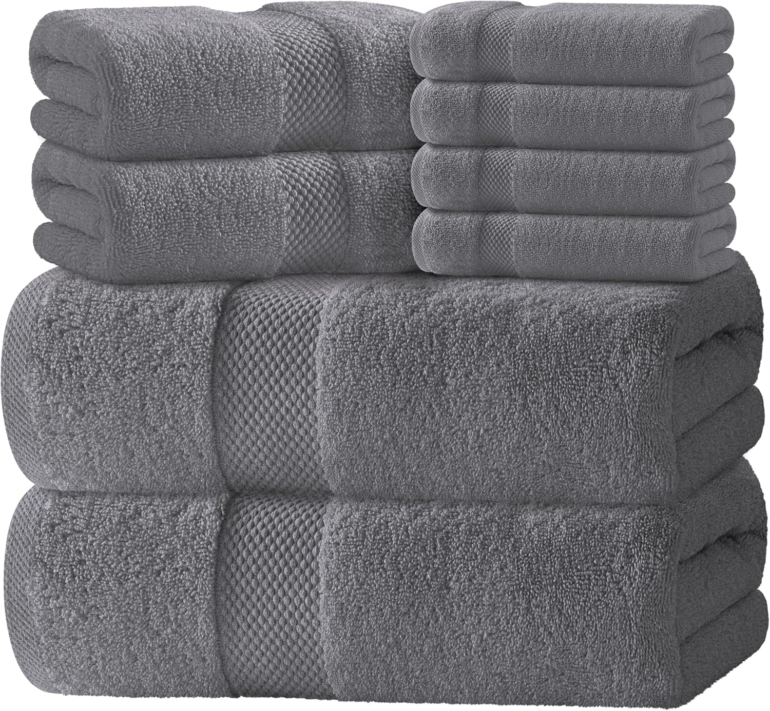 Luxury Bath Towel Set of 8 Pieces - 100% Turkish Cotton Towels
