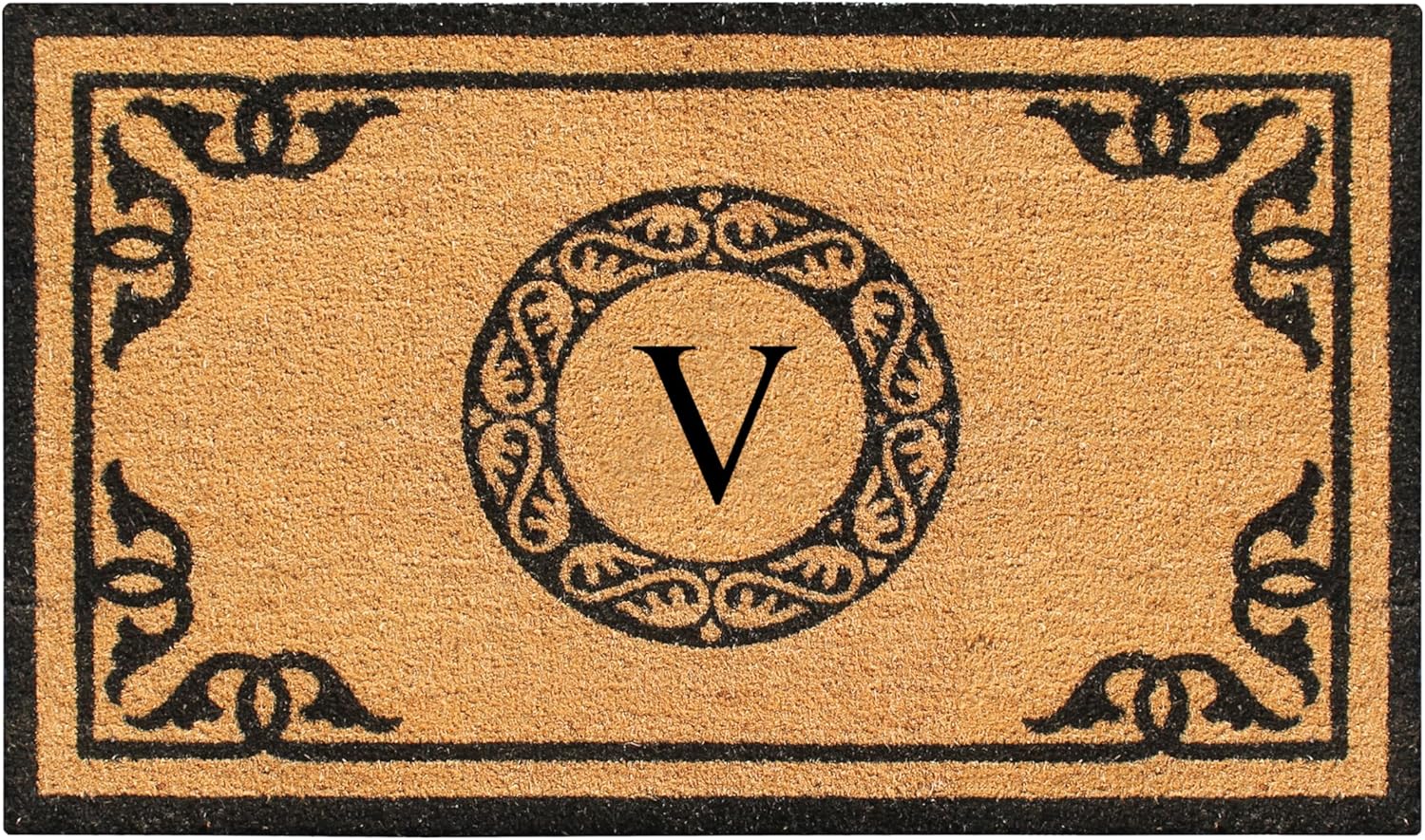 Natural Coir Monogrammed Doormat for Outdoor Entrance Use