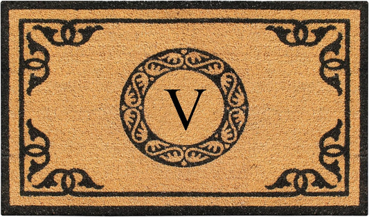 Natural Coir Monogrammed Doormat for Outdoor Entrance Use