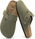 Women's Suede Clogs Slip-On Mules - Supportive All-Day Comfort