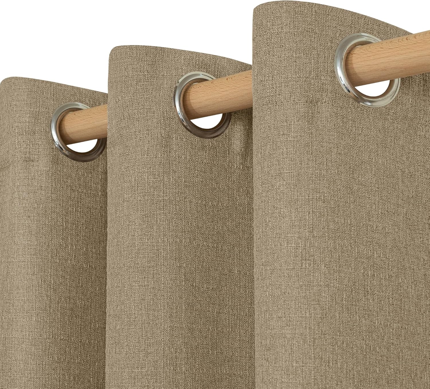 Linen Textured Curtains for Living Room, 95 in Long Panels