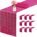 Sequin Table Runner 12 x 72 in 10 Pack - Hot Pink Sparkle for Events