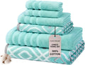 Modern Threads Oxford 6-Piece Cotton Towel Set in Aqua