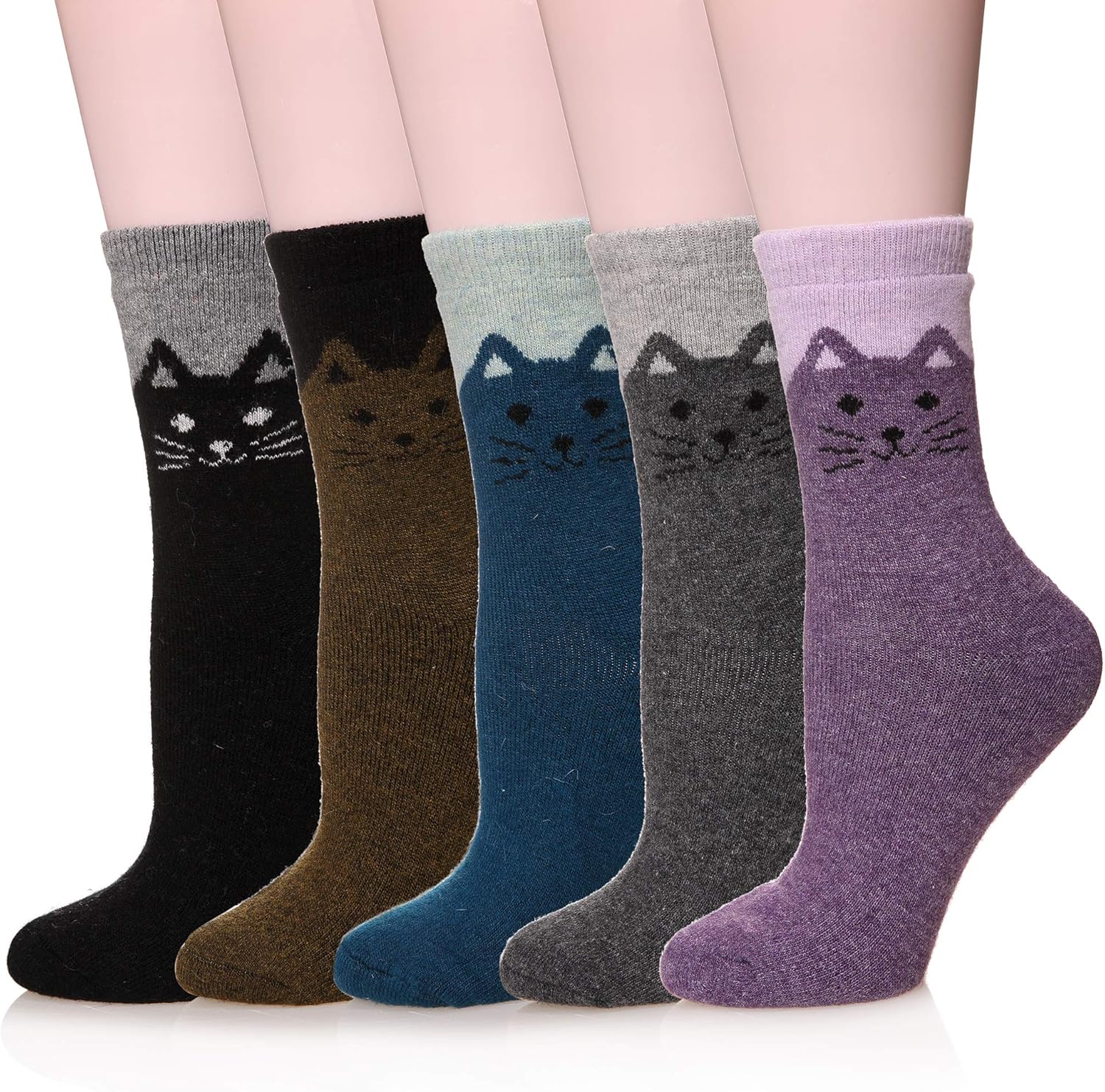 Warm Winter Crew Socks | Merino Wool | 5 Pairs