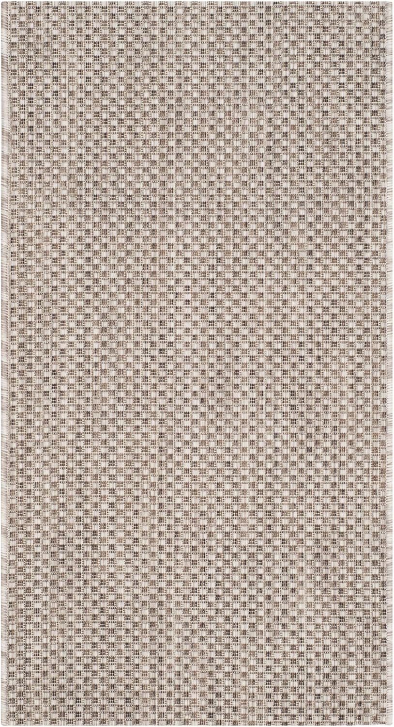 SAFAVIEH Courtyard Collection 4ft x 5ft 7in Beige/Brown Area Rug