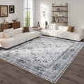 Area Rugs 8x10 Rug for Living Room Washable Boho Rug - Soft Low Pile