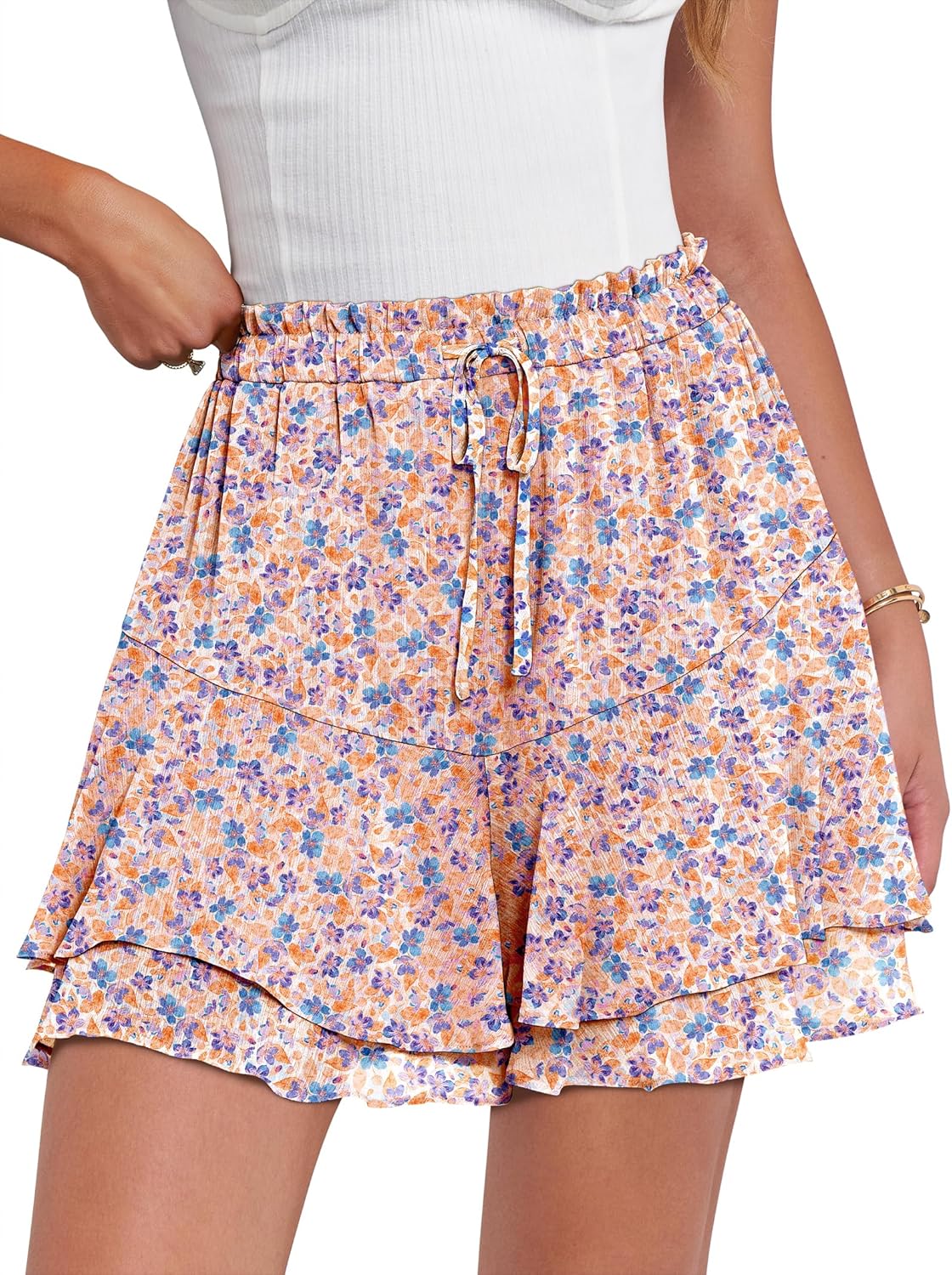 Caracilia Skorts for Women: Trendy Floral Ruffle Mini Skirts
