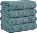 Microfiber Waffle Bath Towels Set of 4, Soft and Absorbent