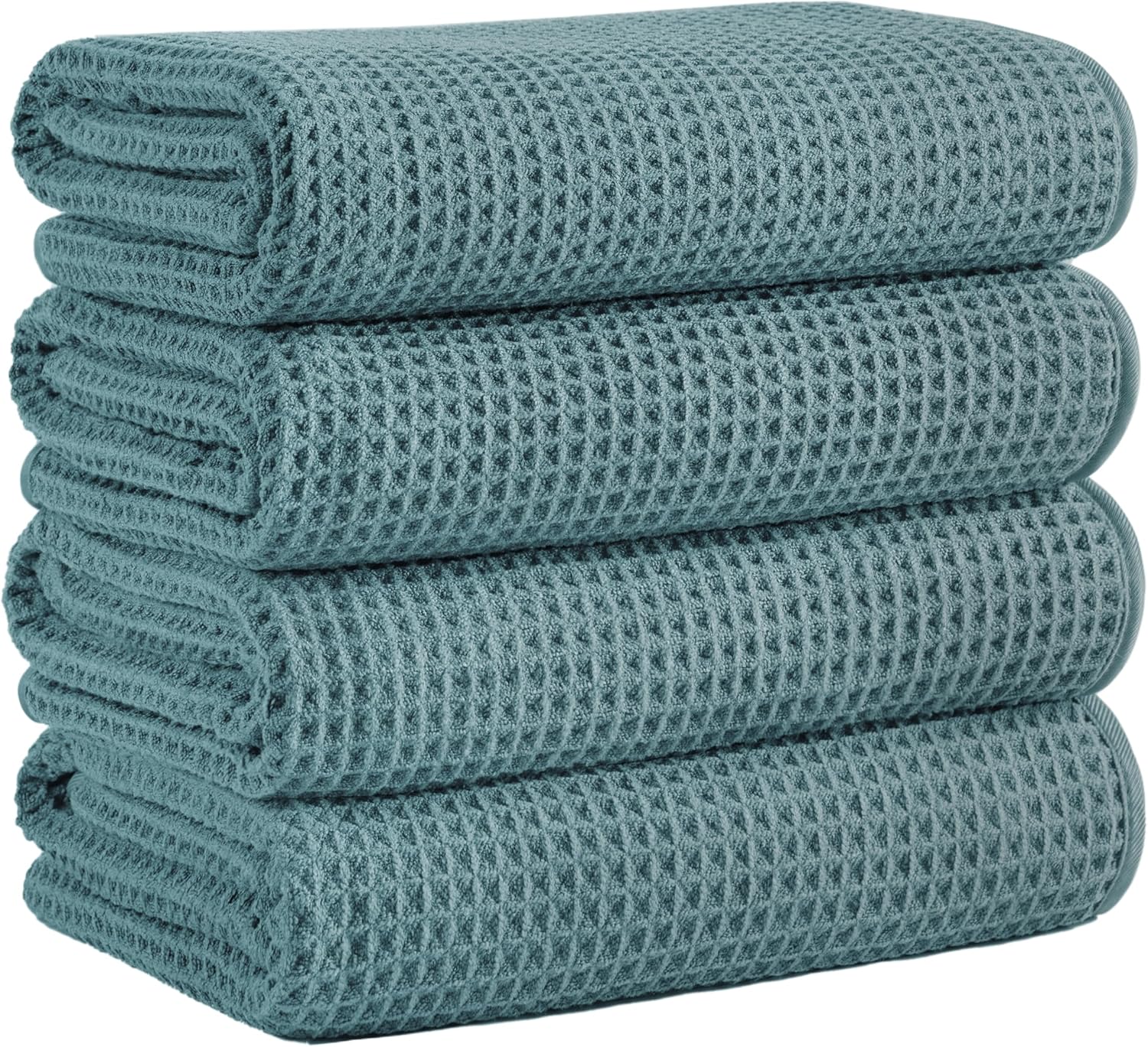 Microfiber Waffle Bath Towels Set of 4, Soft and Absorbent