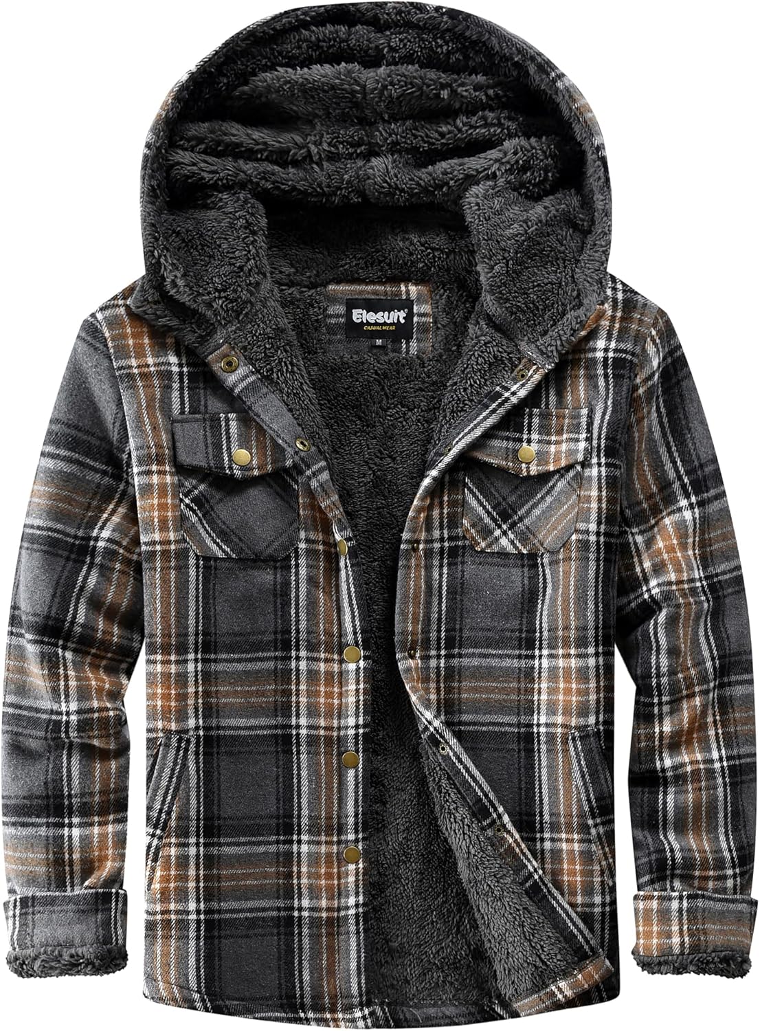 Elesuit Women's Fleece Flannel Jacket for Stylish Comfort
