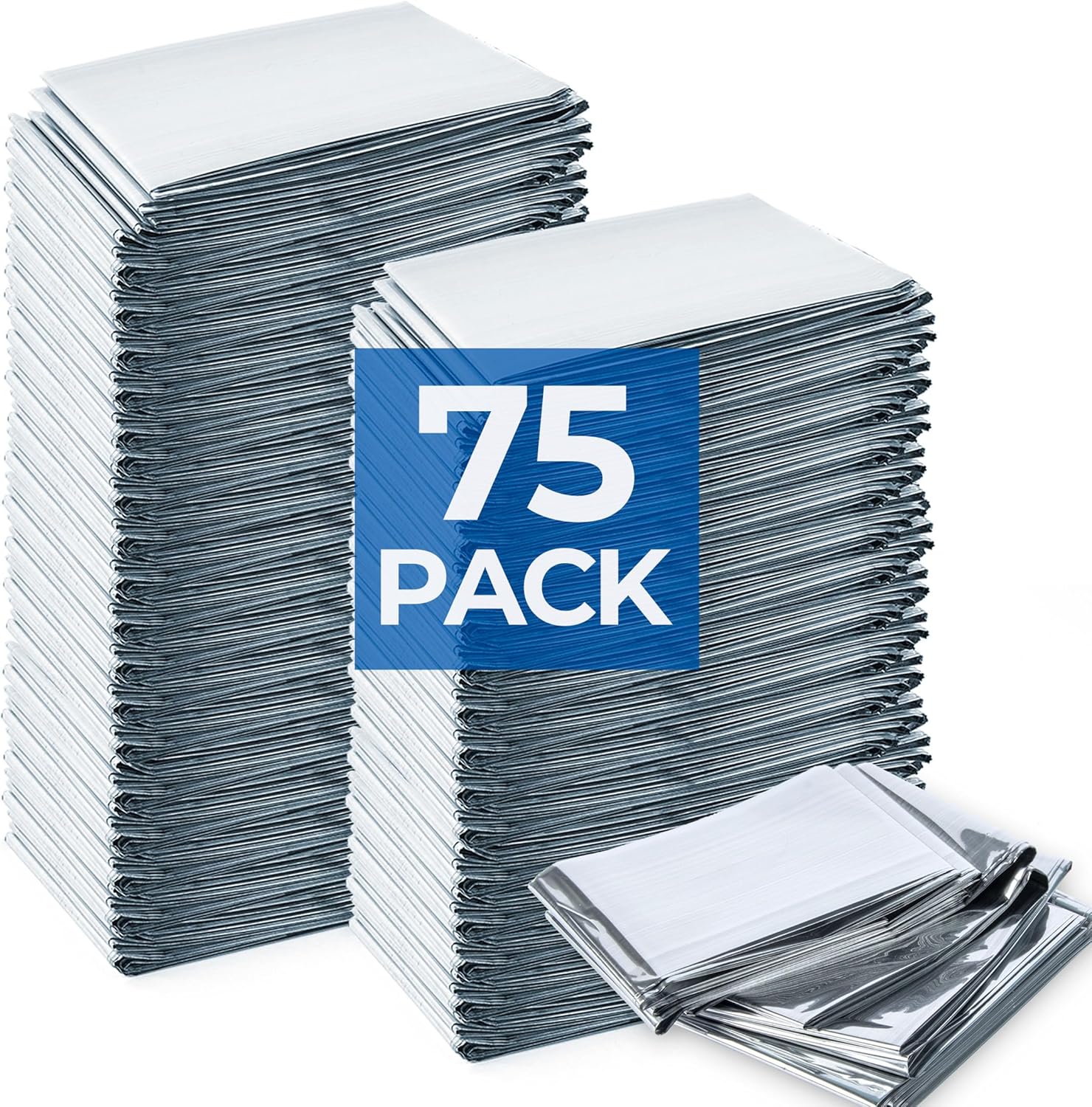 Emergency Blankets for Survival and Protection - 75 Packs