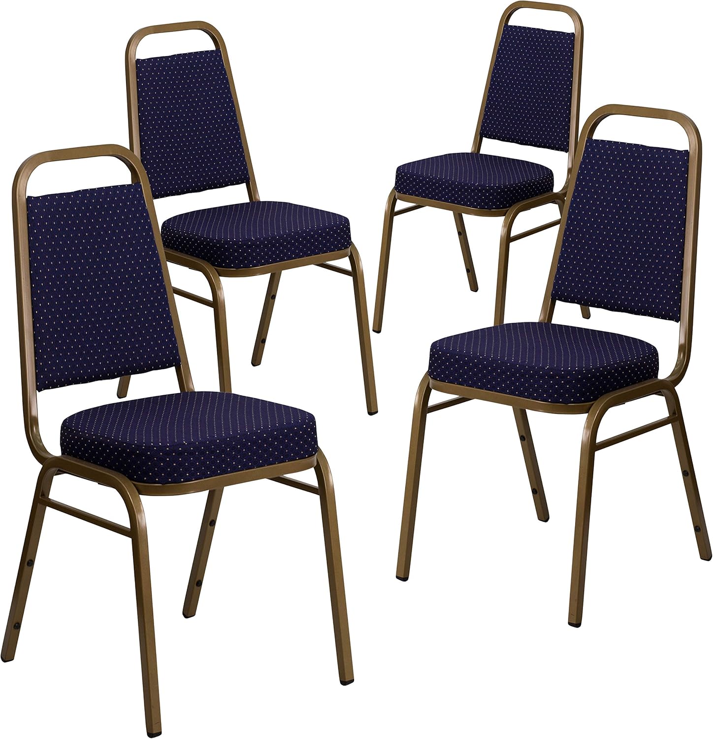 Durable Navy Patterned Fabric Stacking Banquet Chairs for Events