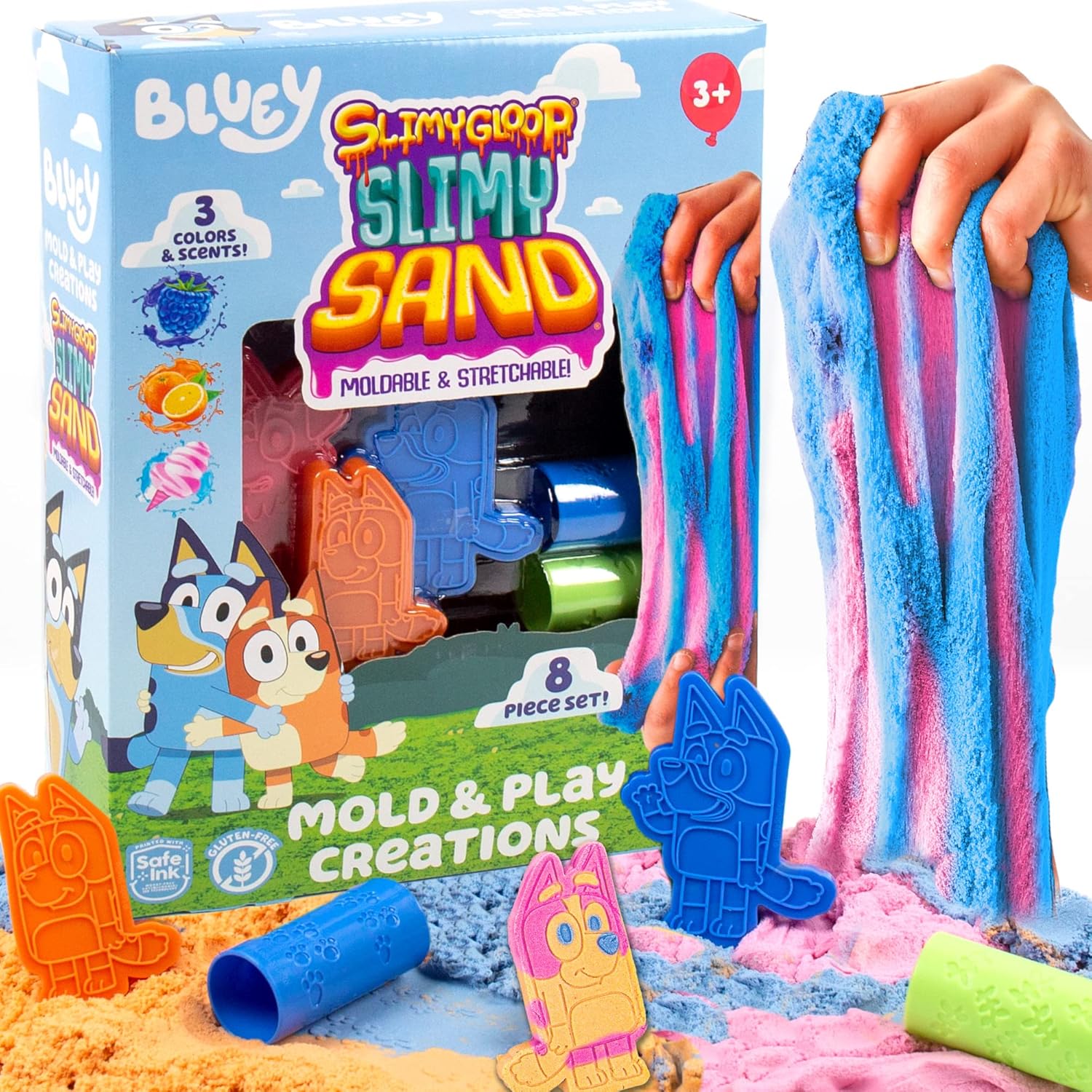 Bluey SLIMYGLOOP Sand Mold Set - Sensory Fun!