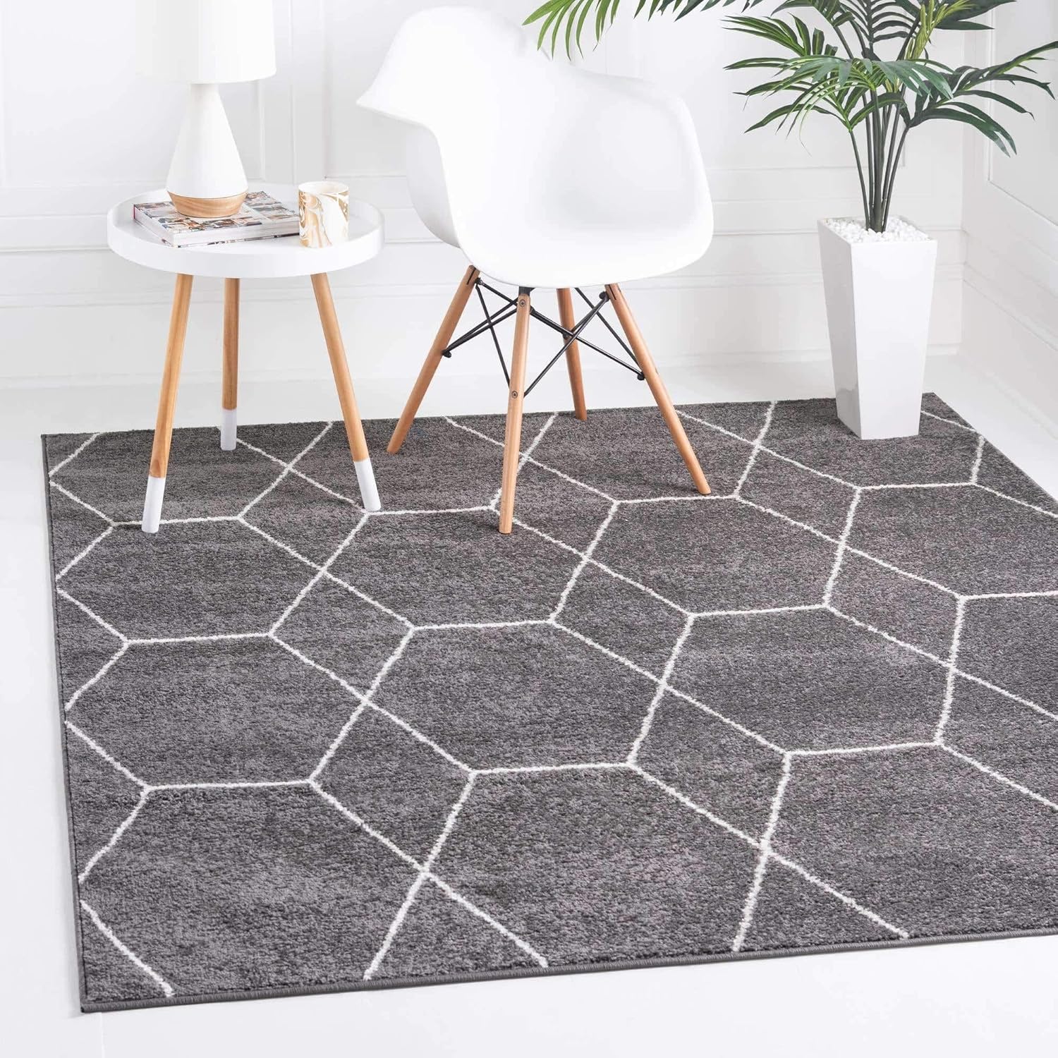 Unique Loom Trellis Frieze Collection Area Rug - Geometric Design