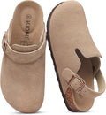 KIDMI Women's Suede Clogs with Back Strap - Comfortable (Style KNCB)
