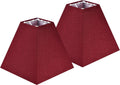 4in x 9in x 8.3in Small Burgundy Square Lampshades - Elegant Red