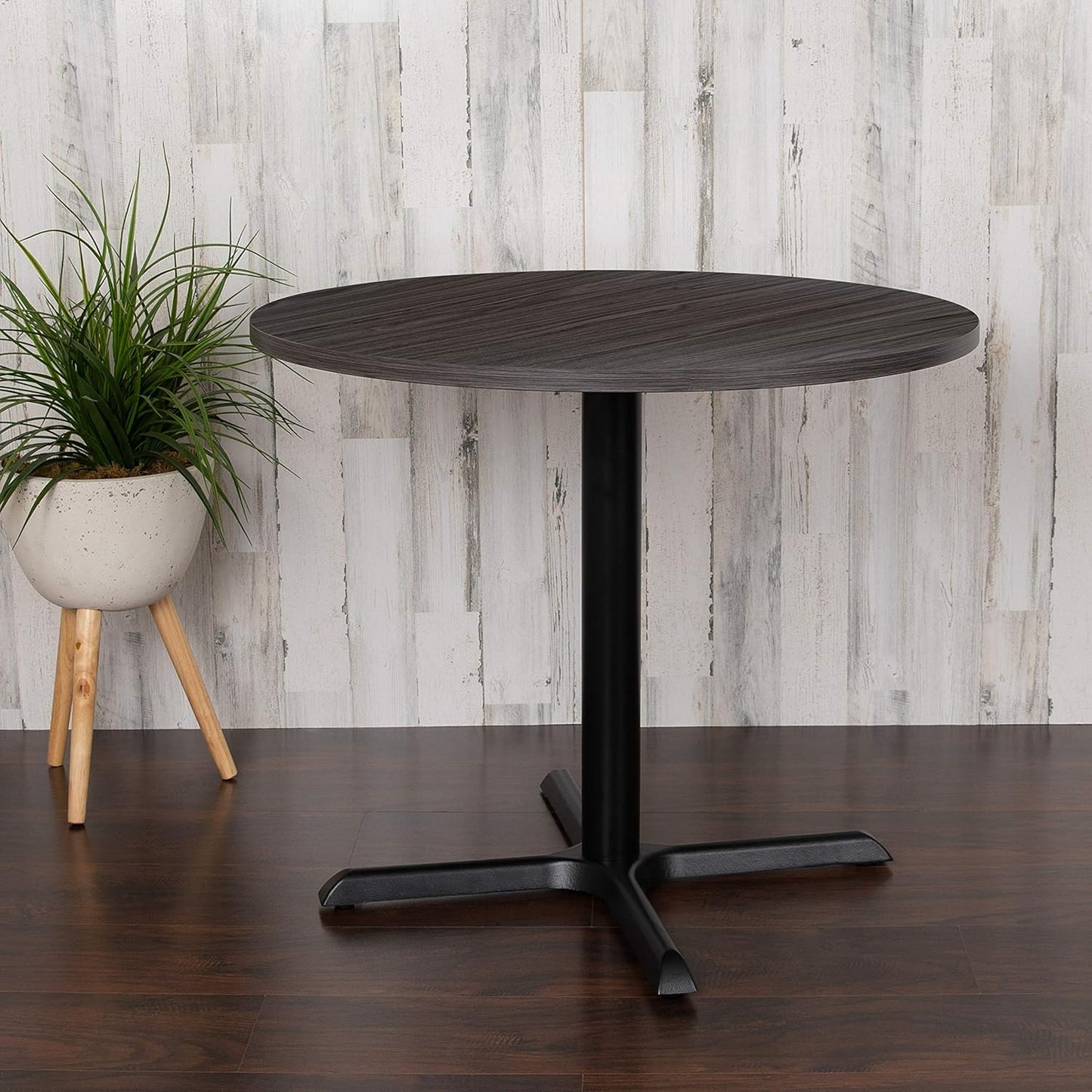 Rustic Gray 36 Round Conference Table for Office