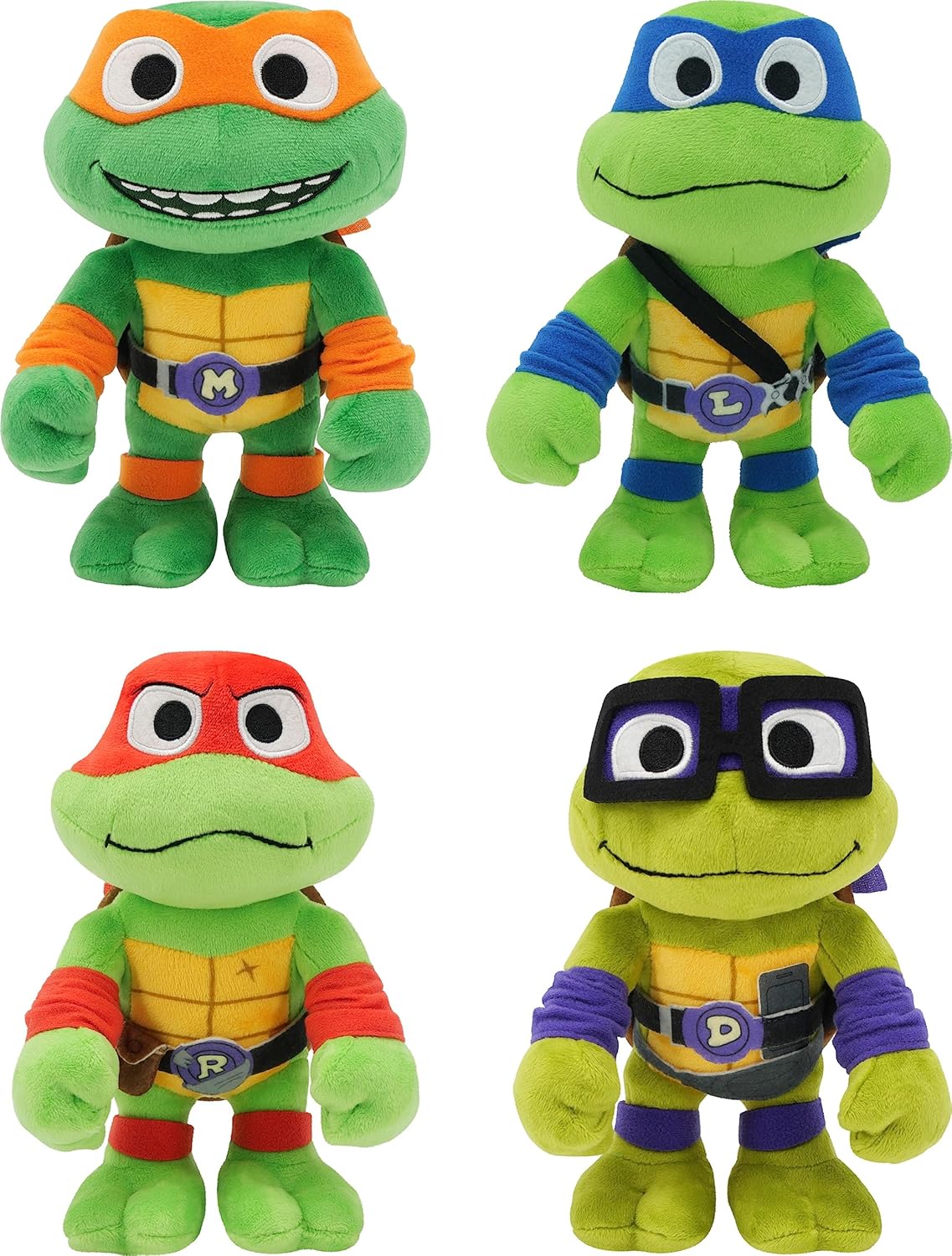 Mutant Mayhem Plush Set: 4 Soft 8-inch TMNT Dolls