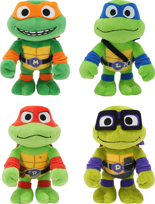 Mutant Mayhem Plush Set: 4 Soft 8-inch TMNT Dolls