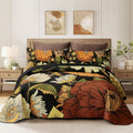 Boho Floral Californial King Quilt Set - Lightweight Reversible