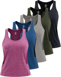 Women's Racerback Tank Top 5 Pack - Dry-Fit Athletic Yoga Tanks