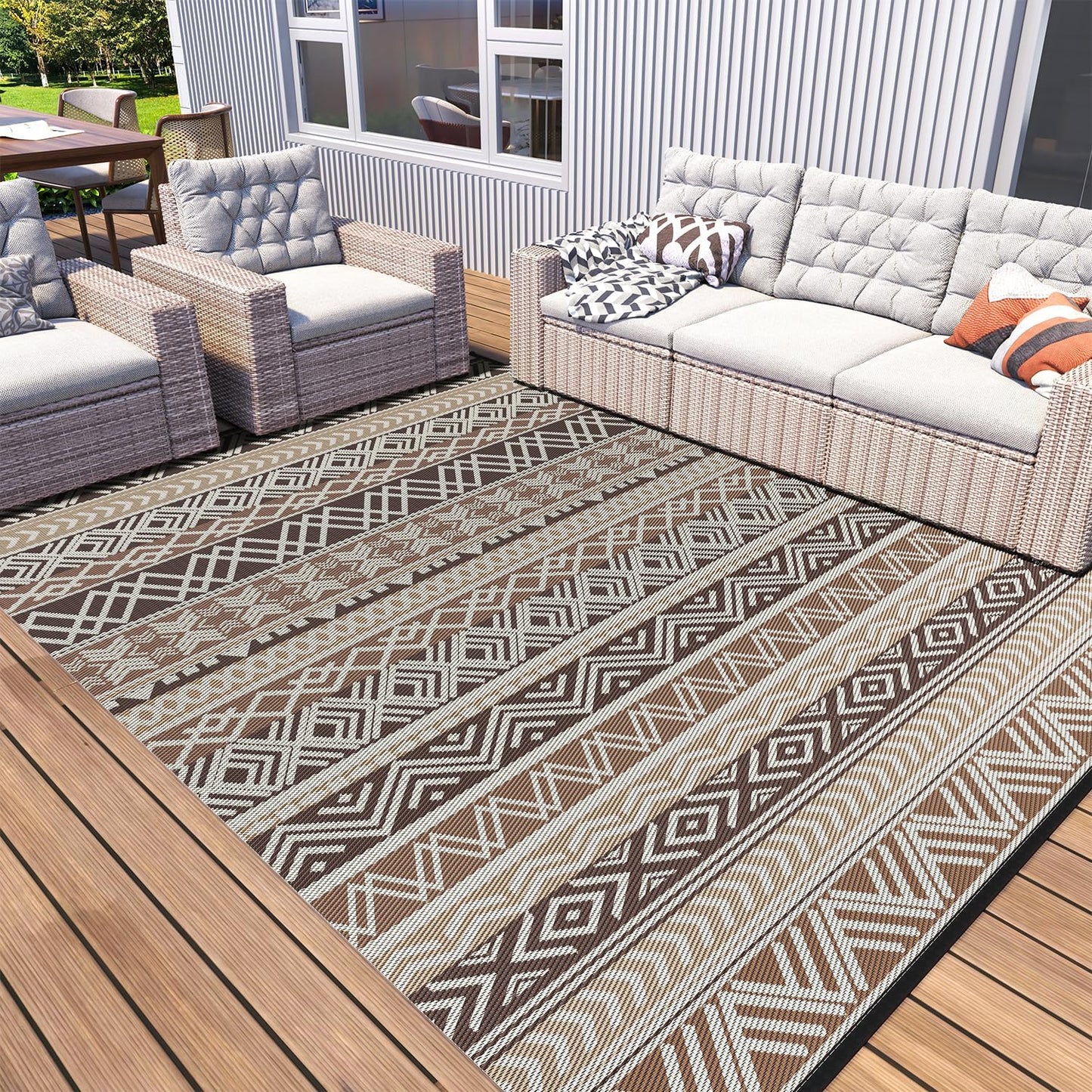 MontVoo Outdoor Rug Carpet 8x10 Waterproof for Patio Decor
