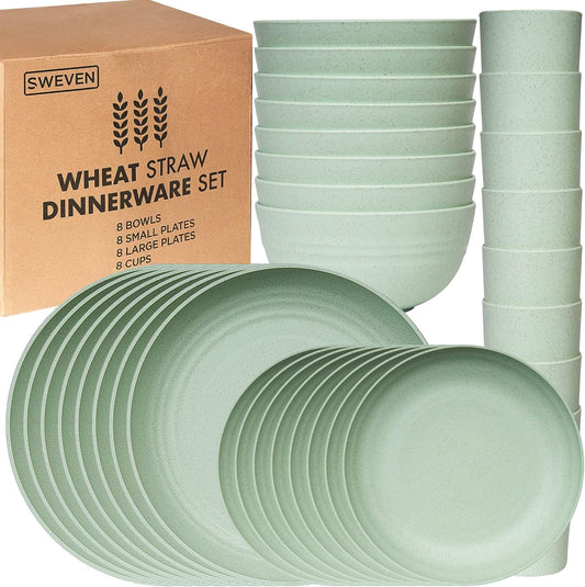 Wheat Straw Dinnerware Sets - Unbreakable Eco Friendly Dishes