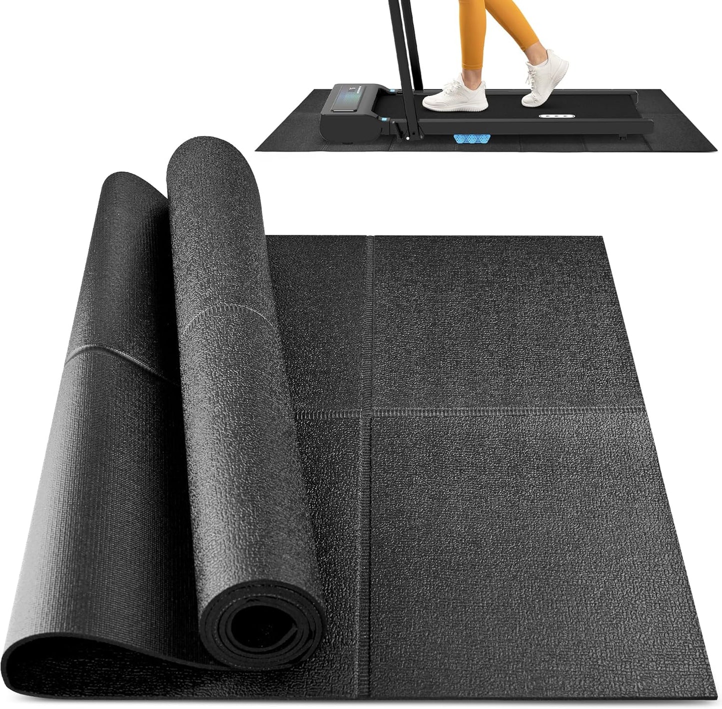 Foldable Rubber Treadmill Mat for Home Gym Equipment Protection