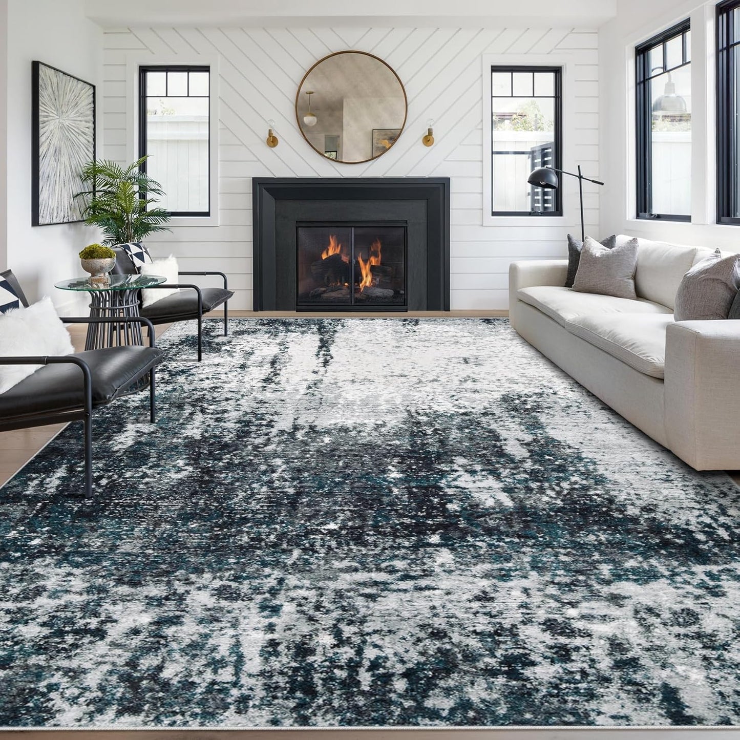 Soft Modern Abstract 8x10 Area Rugs for Living Room and More