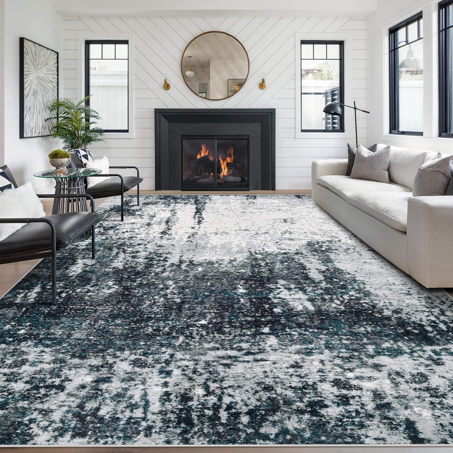 Soft Modern Abstract 8x10 Area Rugs for Living Room and More