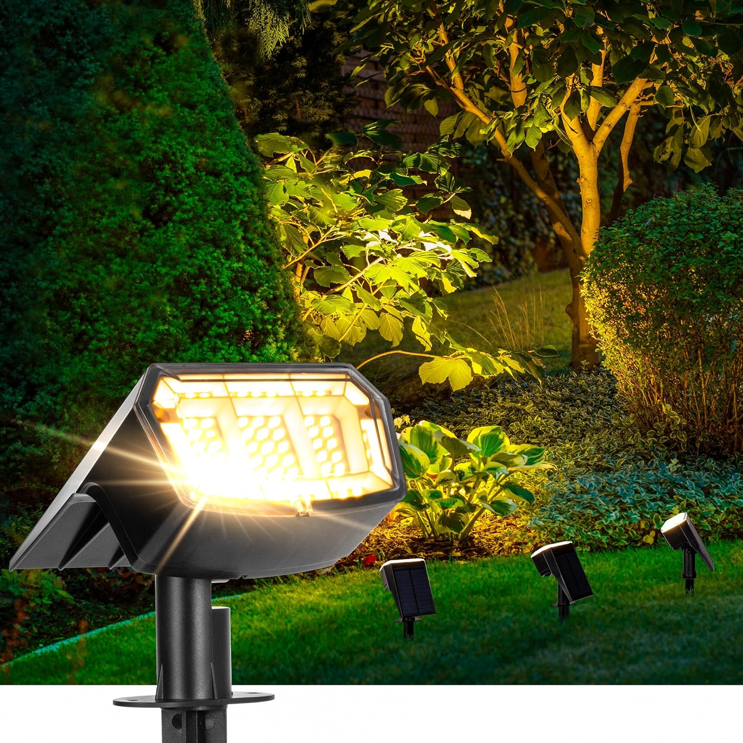 Solar Spotlights Outdoor 63 LED for Garden and Pathway Lighting