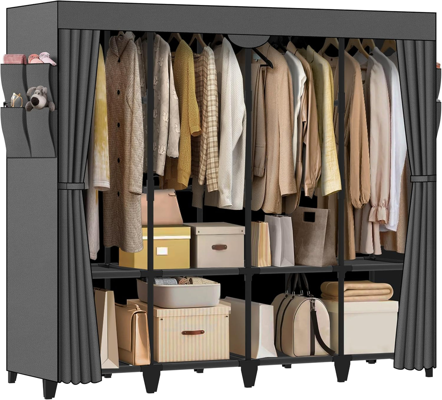 Portable Closet Wardrobe with Large Capacity and Easy Assembly