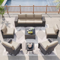 Sand 9-Piece Patio Conversation Set - Swivel Rocking Outdoor Sofa