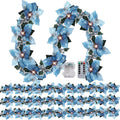 Prelit Poinsettia Christmas Garland with Lights - 6.5 ft Festive Decor