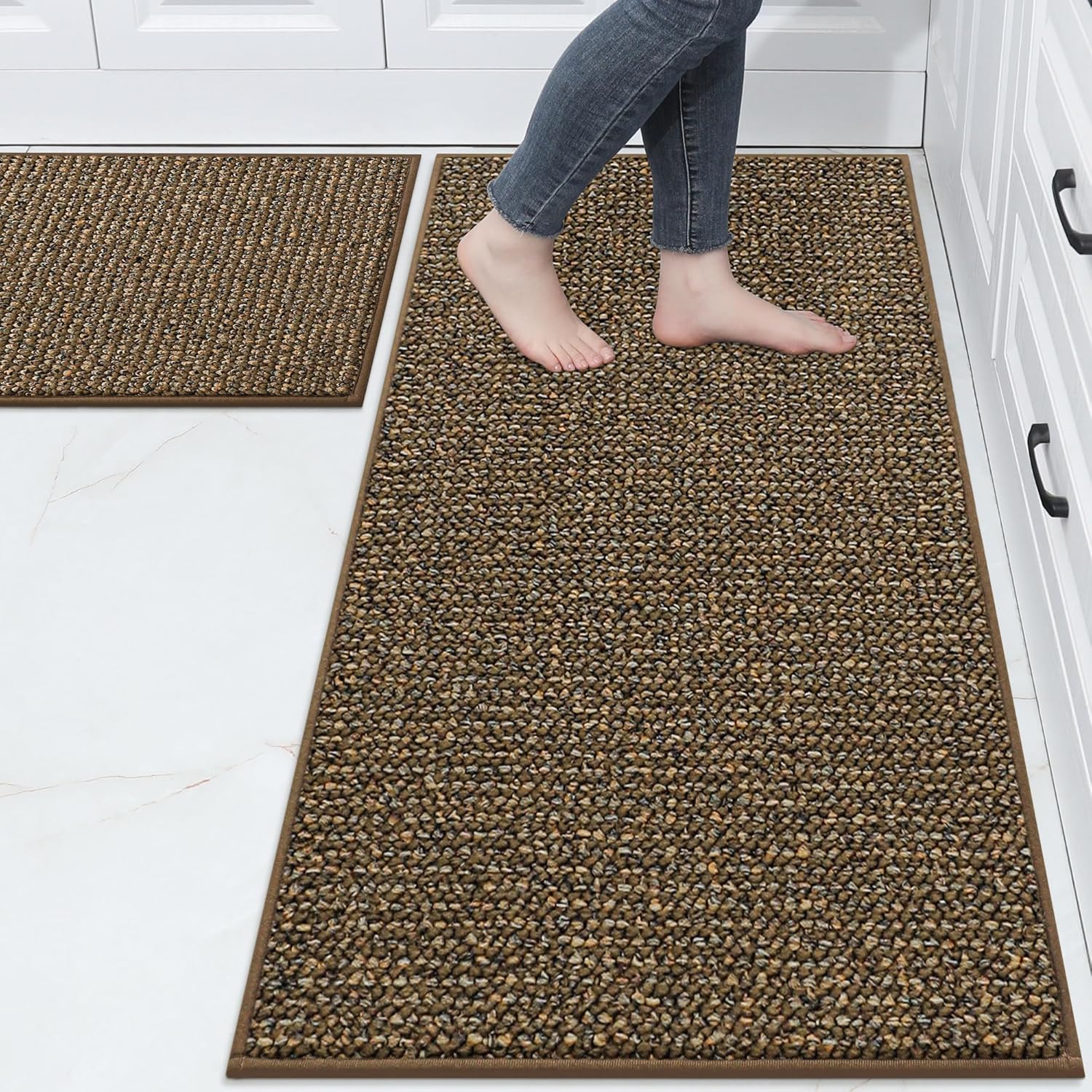 BEQHAUSE Kitchen Rugs and Mats 2PCS, Non-Slip & Absorbent