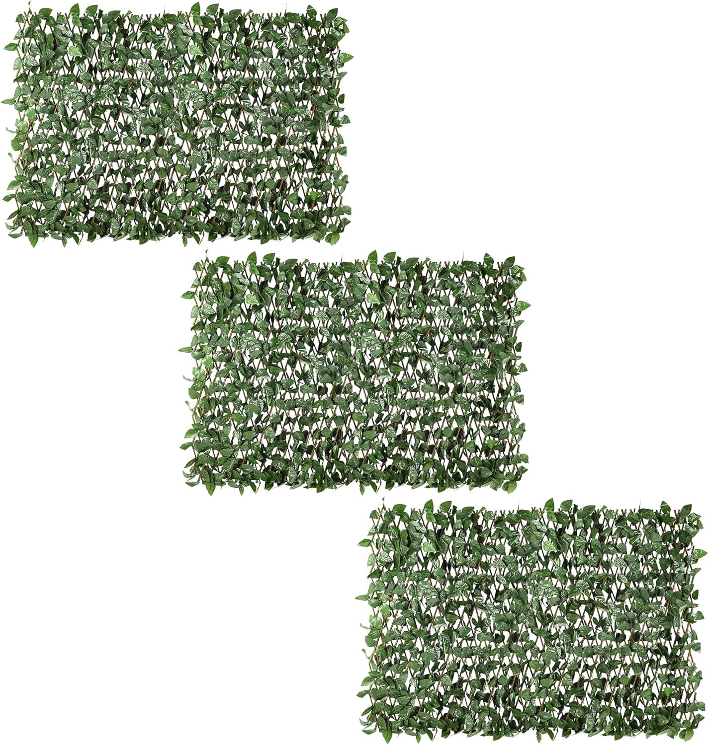 3PCS Artificial Expandable Laurel Leaf Privacy Fence Screen