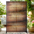 72in H 47in W Metal Outdoor Privacy Screen - 3-Panel Decorative Fence