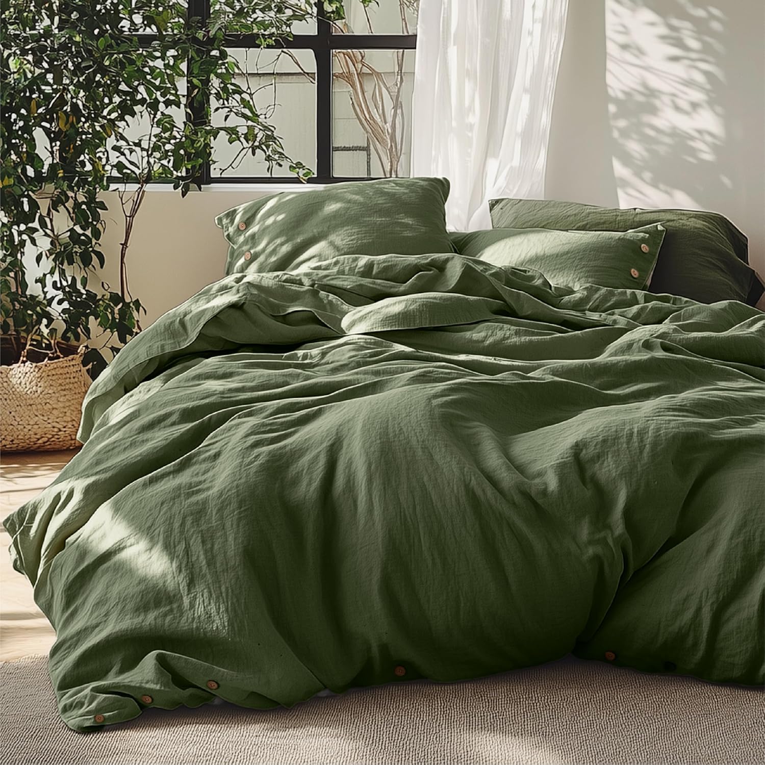 Bedsure Linen Duvet Cover Queen Set for Cozy Sleep Experience
