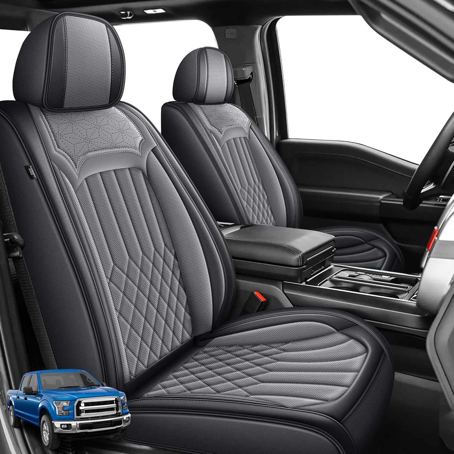AOMSAZTO Faux Leather Seat Covers for Ford F-Series Trucks
