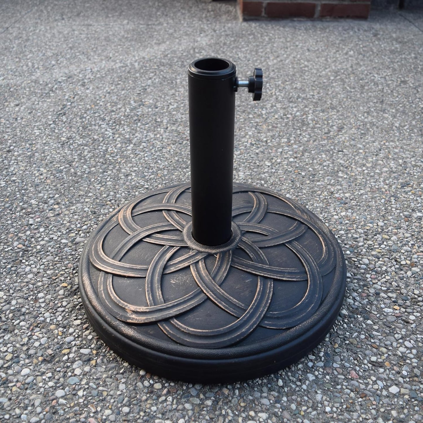Antique Bronze 33 lb Round Umbrella Stand Base for Outdoors