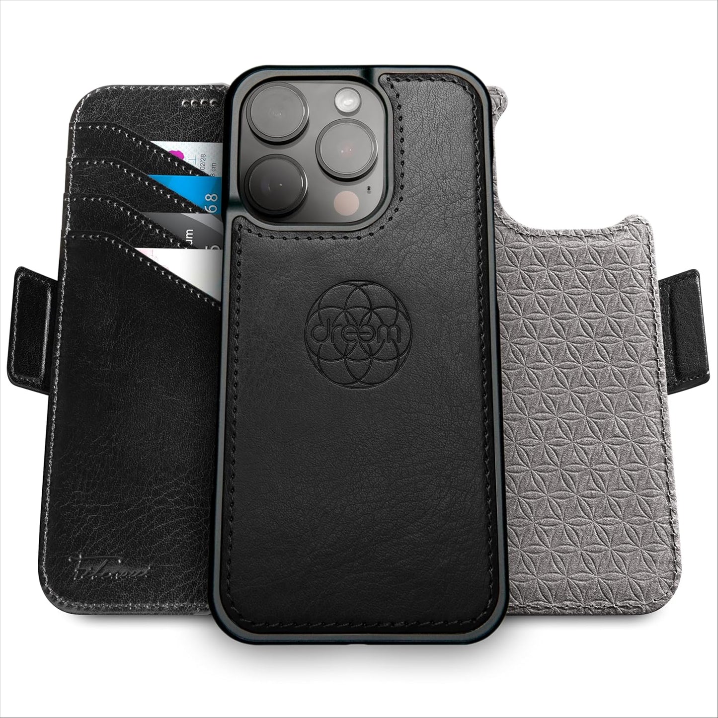 Dreem iPhone 16 Pro Max Case Wallet with 3-Way Stand Feature