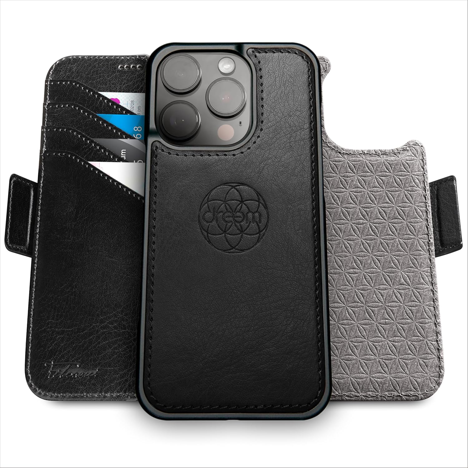 Dreem iPhone 16 Pro Max Case Wallet with 3-Way Stand Feature